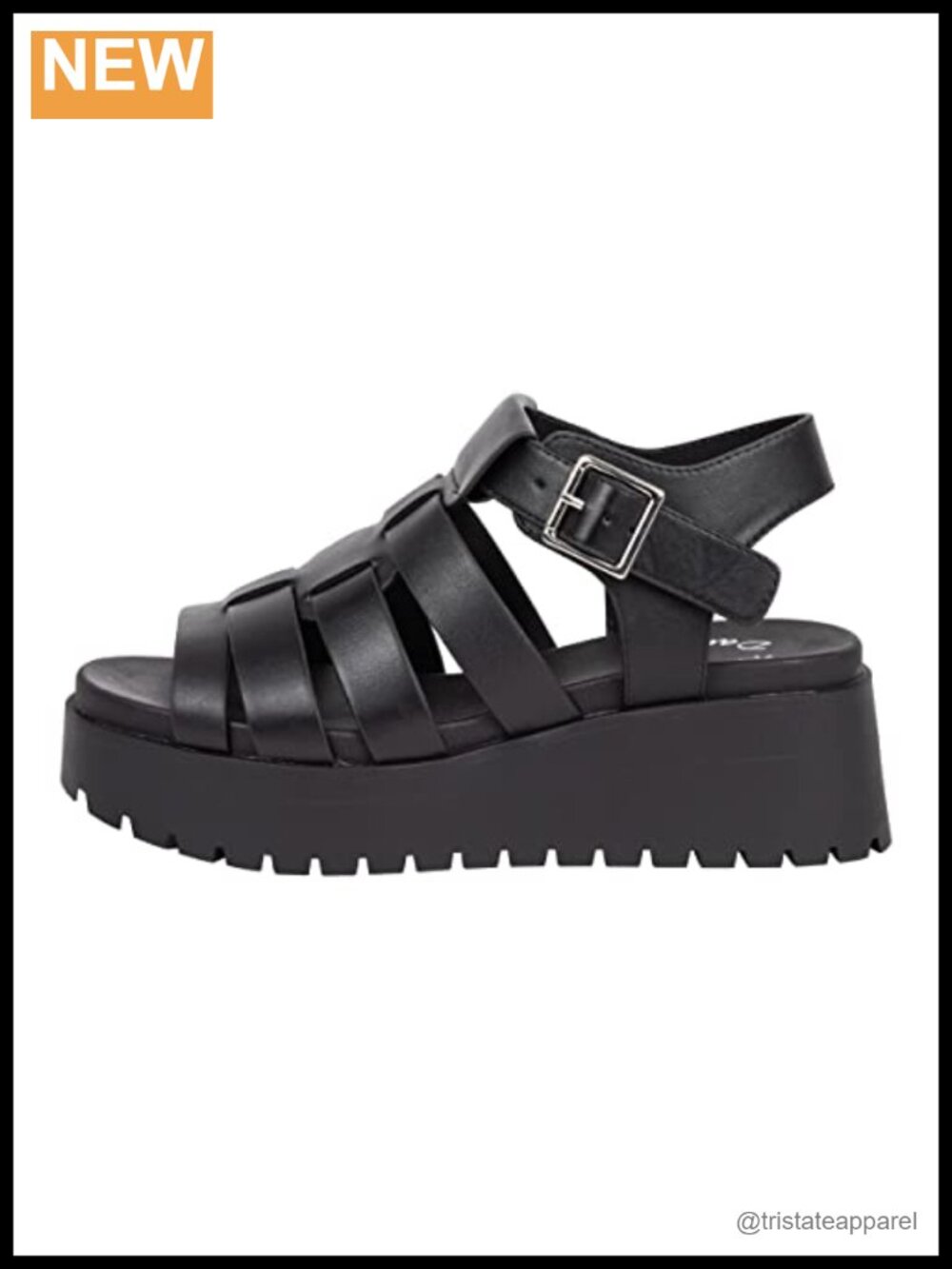 Women's Fisherman Platform Sandal PU Ankle Strap Gladiator